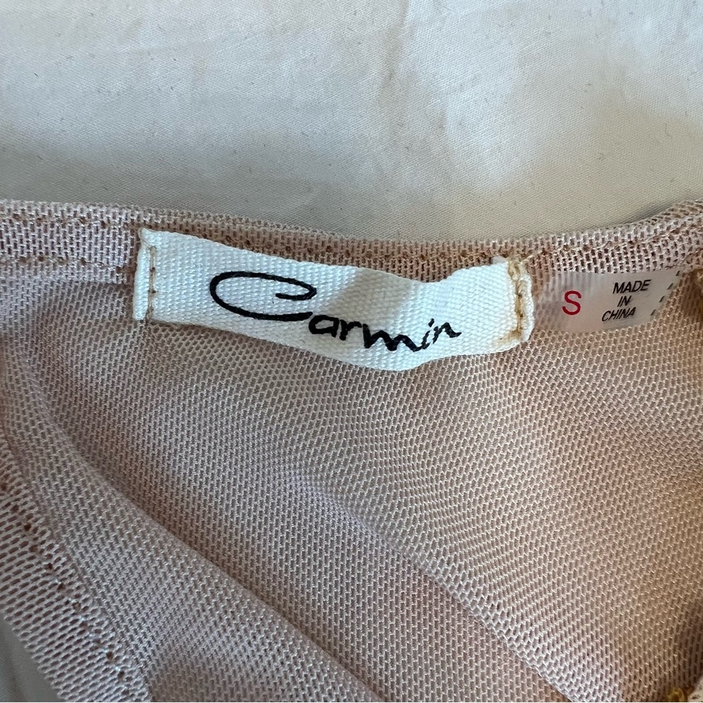 ✨NWOT Carmin nude mesh and gold sequin bodysuit Small - Picture 10 of 10
